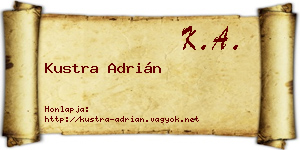 Kustra Adrián névjegykártya
